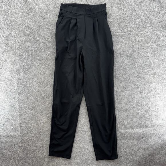Lululemon Womens Essential High Rise Trouser Pant Size 2 Black Pleated Active - Picture 3 of 13